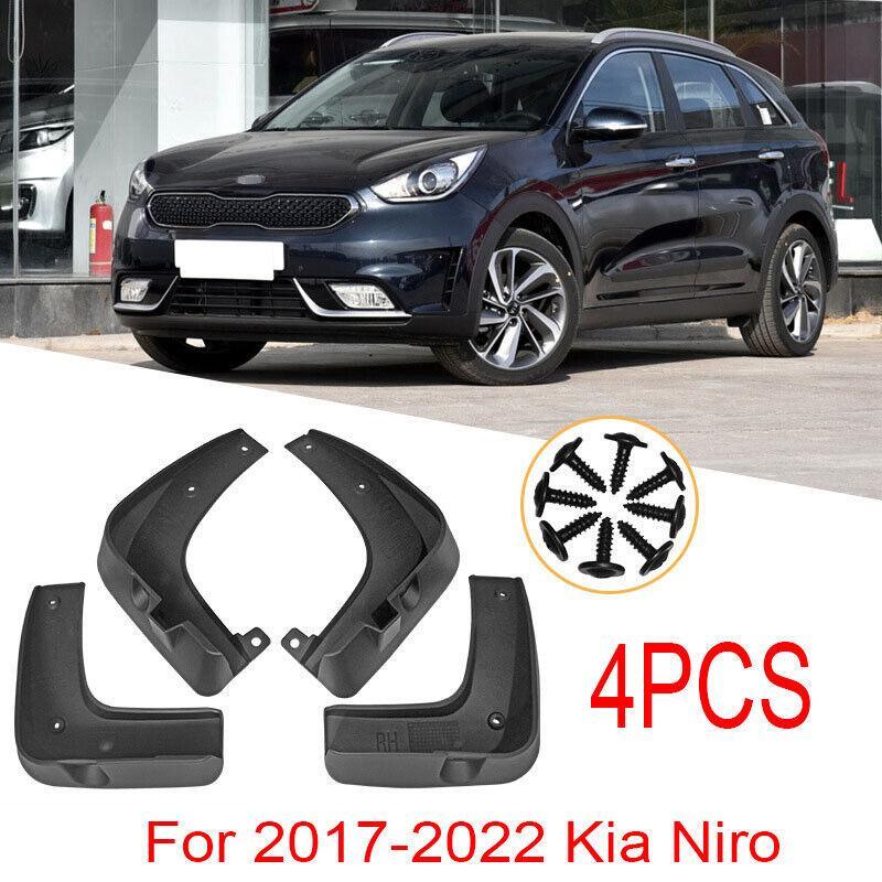 Black ABS Mud Flaps Splash Guards Fender Mudguards 4PCS for Kia Niro 17-2022