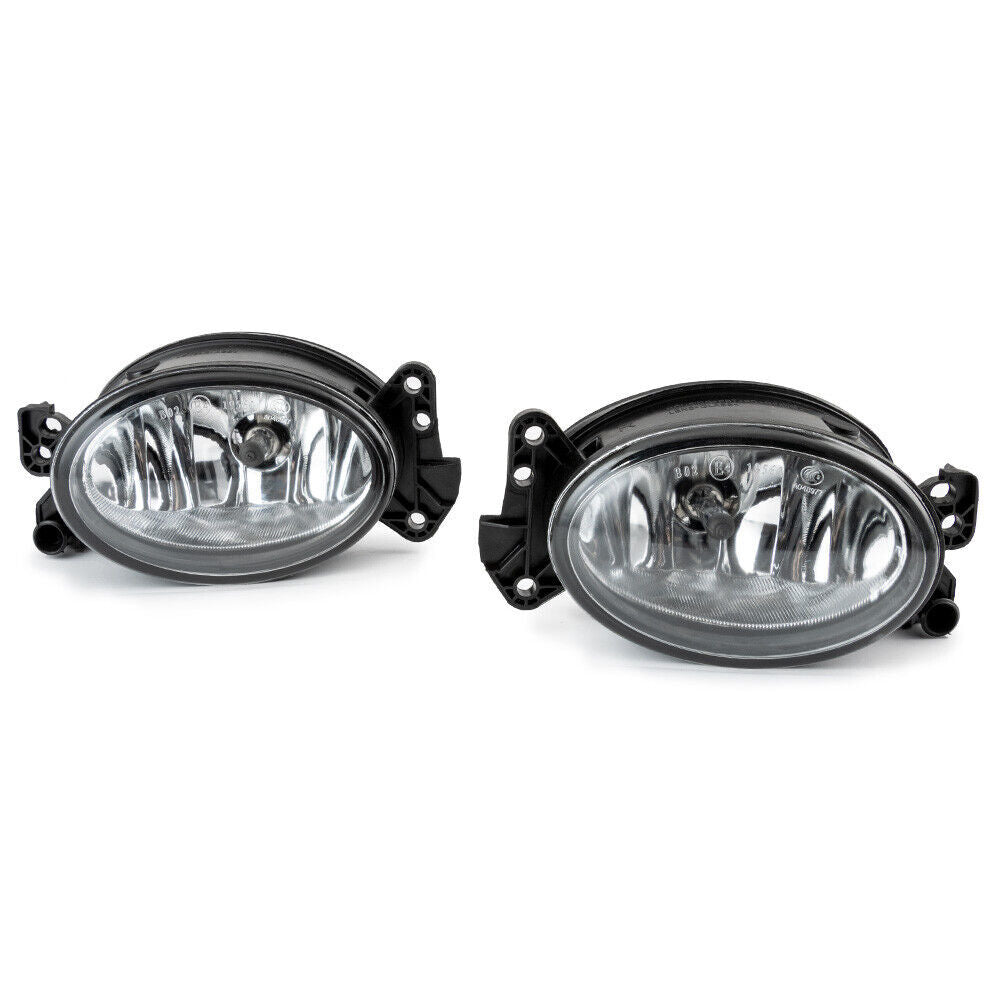 Complete Clear Lens Fog Lights w/H11 Halogen Bulbs for Mercedes C E R CLS ML EOA