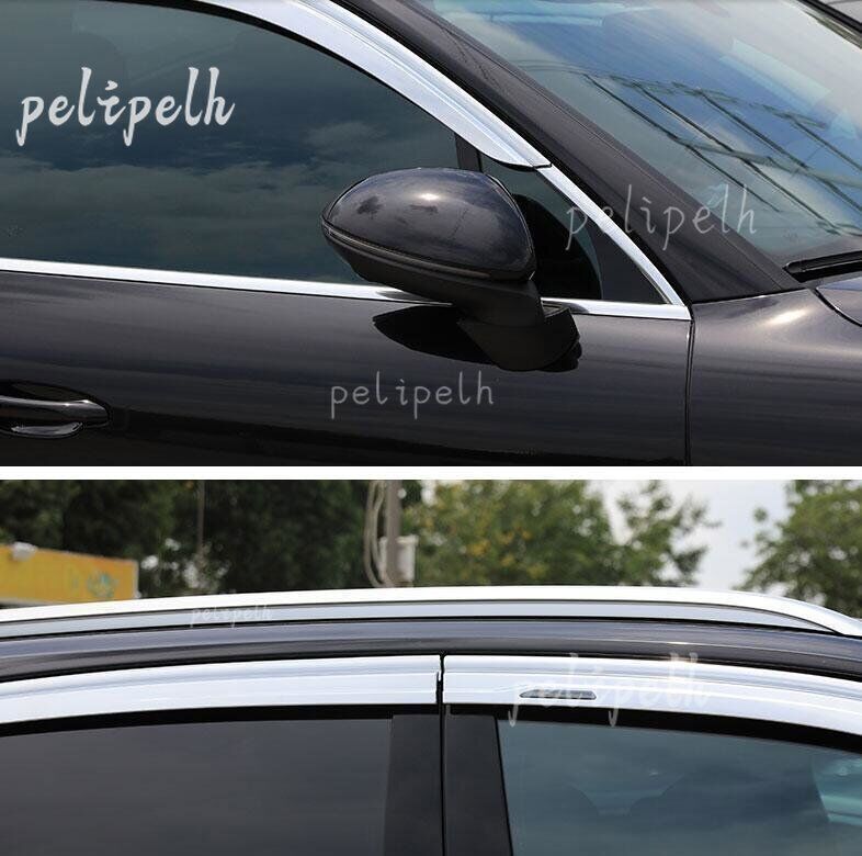 for Porsche for Cayenne 2011-18 silver Window Wind Visors Rain Guard Vent Deflectors