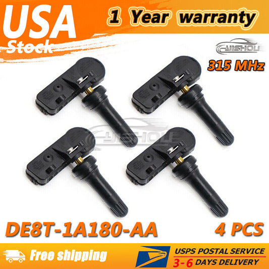NEW Set of 4 TPMS 315MHz for Ford Motorcraft Tire Pressure Sensor DE8T-1A180-AA