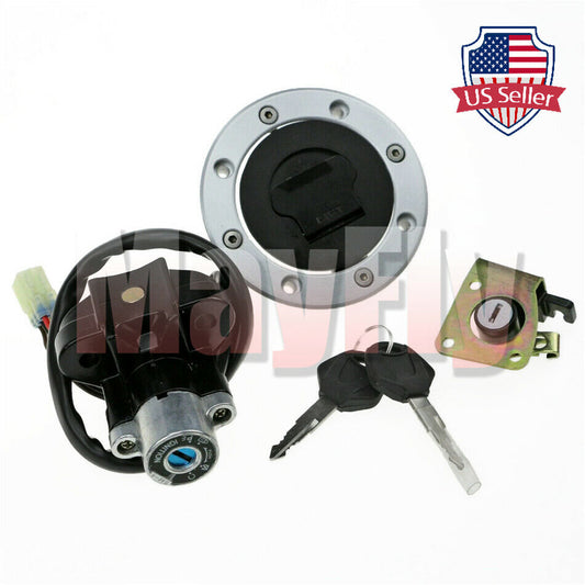 Fit For GSXR600/1000/750 Ignition Switch Lock Fuel Gas Cap Cover Key Set