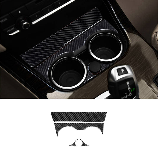 3x carbon fiber medium beverage holder trimming for BMW X3 F25 X4 F26 2011-2017
