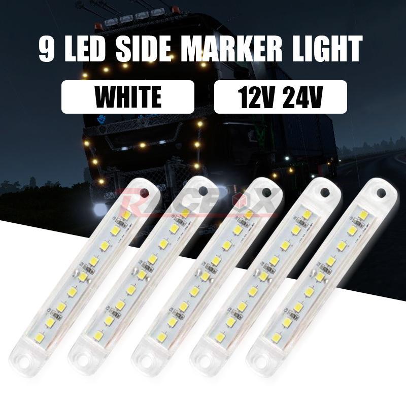 10X/set White 9 LED Sealed Side Marker Clearance Light Truck Trailer Lorry Bus
