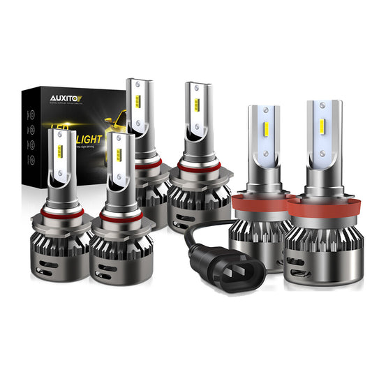 AUXITO 6x 9005 9006 H11 LEDs provide uniform and ample bright white light.