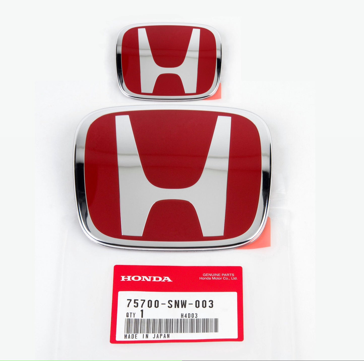 2PCS RACING Red H Emblem Front  Rear For 06-15 for HONDA for CIVIC SEDAN EX LX SI