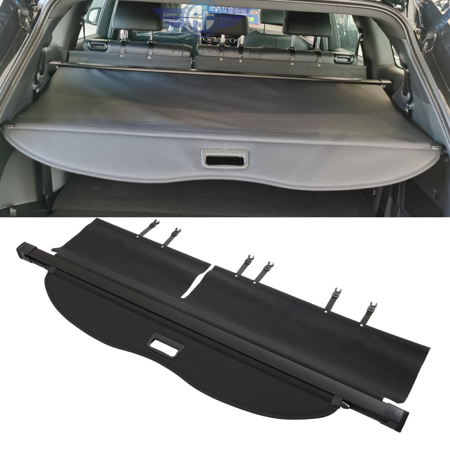 1X Black Retractable Cargo Cover Rear Trunk Shade for Toyota Highlander 14-2019