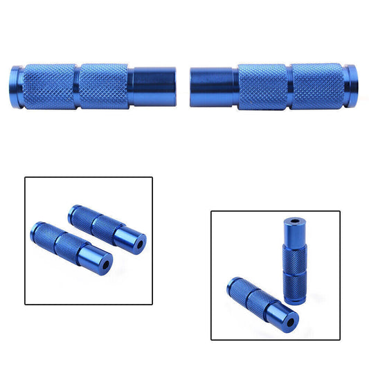Motorcycle Bike Foot Pegs Footpegs Rear Set Pedals Racing Blue Universal