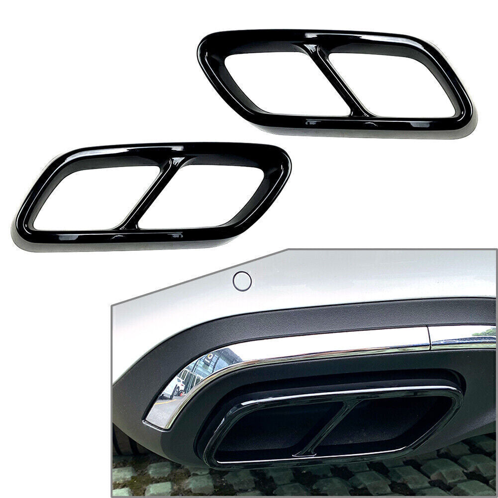 Rear Exhaust Muffler Tail Pipe Cover Trim for Mercedes-Benz C-Class W20 Black