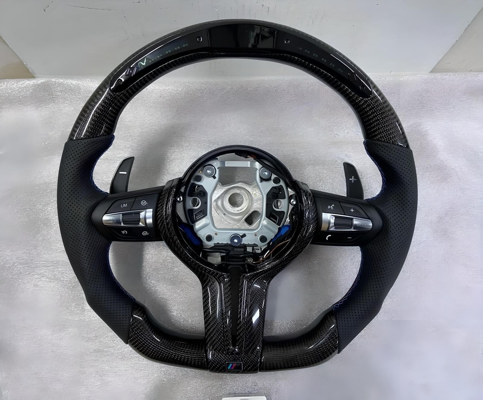 Carbon Fiber Steering Wheel for BMW F30 F32 Series MSport With Paddle Shifts LED