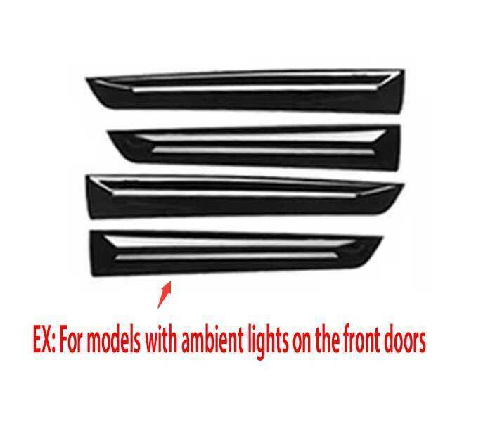 for Honda for Civic EX 2022-2023 Gloss Black Inner Door Panel Strip Cover Trims 4Pc