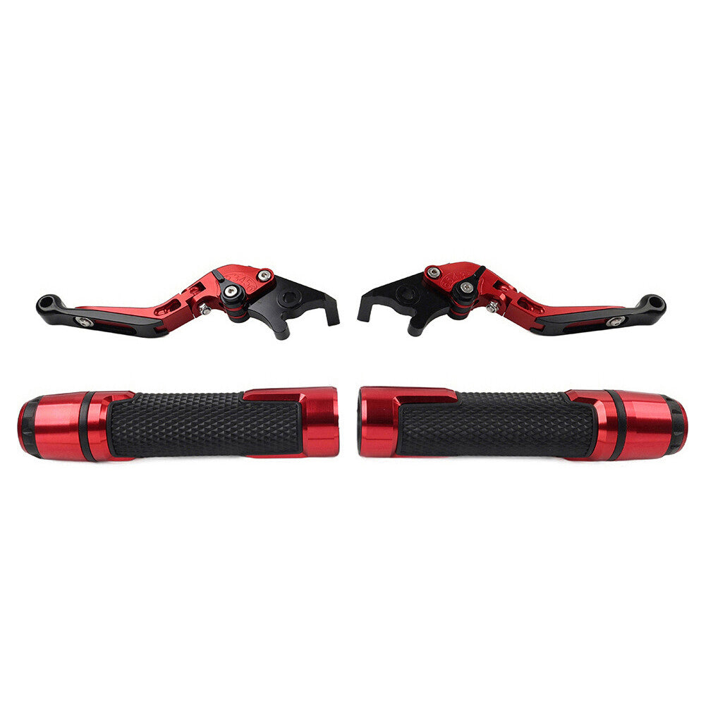 for Suzuki GSXR600/750 Folding Extendable Brake Clutch Levers Handlebar Grip Set