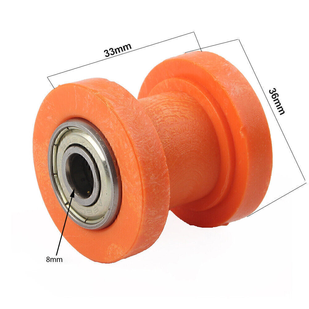 8mm Chain Roller Slider Tensioner Guide Pulley Dirt Pit yellow For Bike Motor