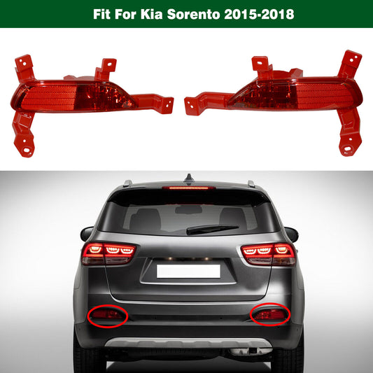 2pcs Tail Reflector Rear Bumper Fog Lamp Lights for Kia Sorento 2015 2016-2018
