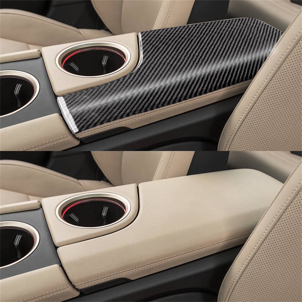 Carbon Fiber Center Console Armrest Box Panel Cover for Porsche Taycan 2019-2022