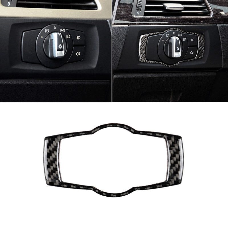 for BMW E90 E92 2008-2012 carbon fiber headlight switch button trim