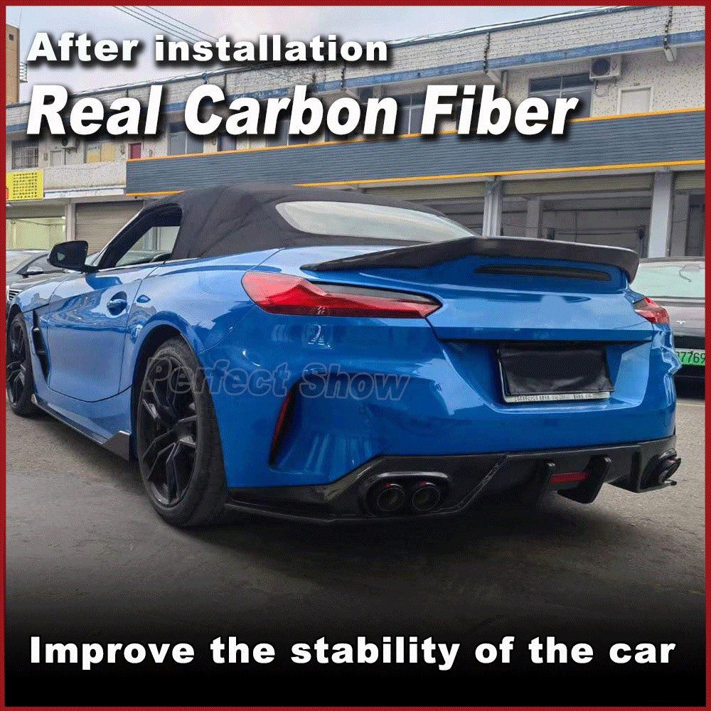 Fit for BMW Z4 G29 M40i 2019-24 Real Carbon Fiber Rear Bumper Lip Diffuser W/LED
