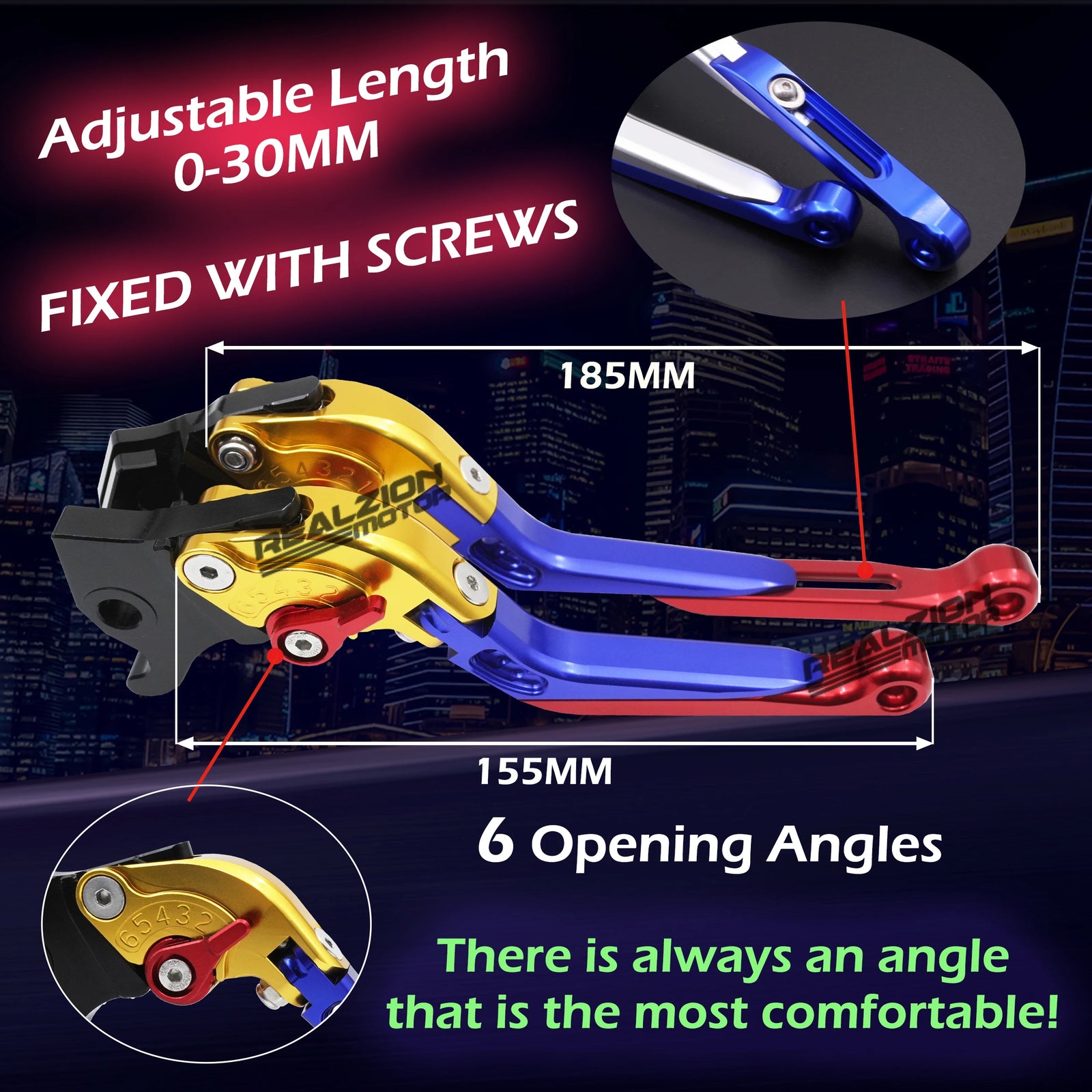 Realzion YZF-R3 Brake Clutch Lever Motorcycle Adjustable Folding Levers Clutch