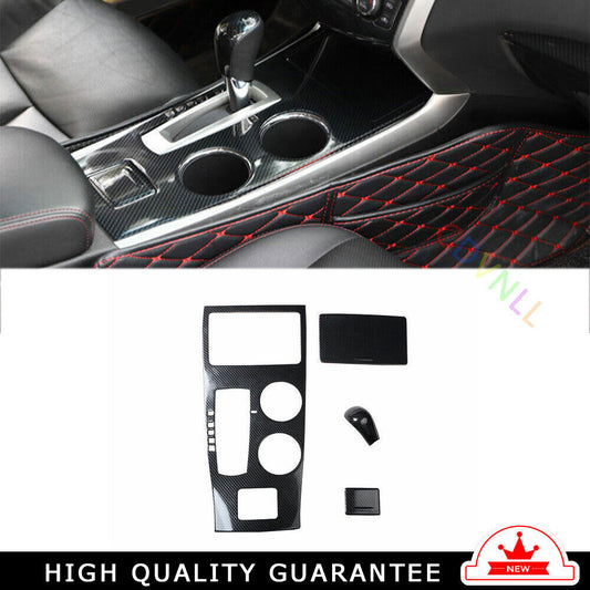 Console Gear Shift Water Cup Panel Trim 4 for Nissan Altima 13-15 Carbon Fiber