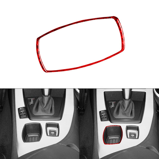 Red Carbon Fiber Transmission Console Accent Cover Trim for BMW Z4 E89 2009-2016