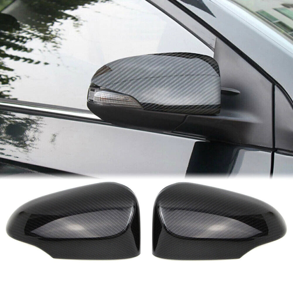 2X For 18-22 for Toyota C-HR Carbon Fiber Look Side Door Rearview Mirror Cover Trims