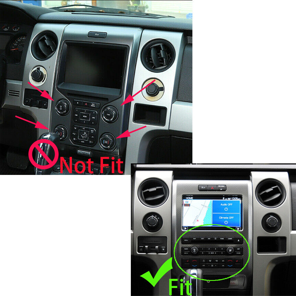 for Ford F150 2009-14 Carbon Fiber Center Console Panel Navigation CD Panel Trim