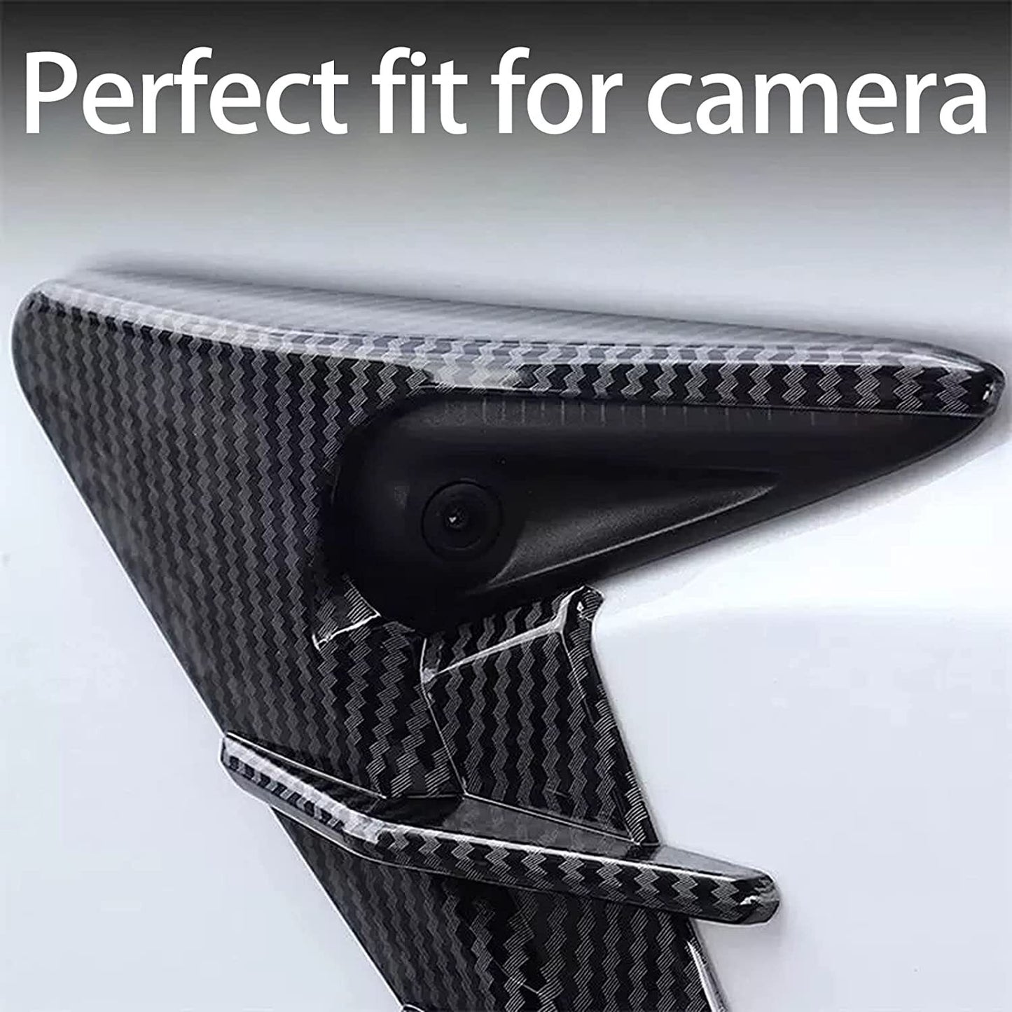 Carbon fiber side fender camera cover trim for Tesla Model 3 Y 2020 2021 (2 pieces)