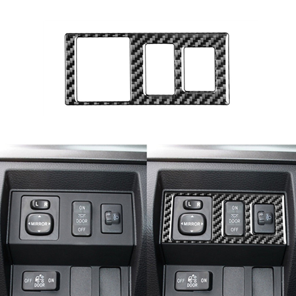 Carbon Fiber Headlight Adjustment Button Cover Trim for Toyota Tundra 2014-2018