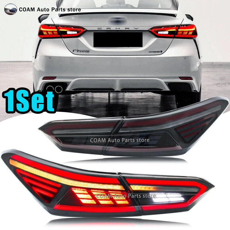 LHRH Sequential Animation Black LED Taillights for Toyota for Camry 2018-2023