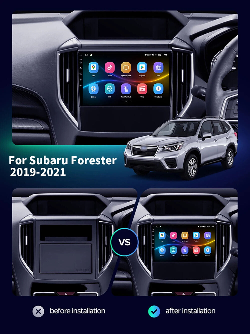 for Subaru for Forester 5 2019-2021 Android Auto CarPlay Car Stereo Radio GPS Screen