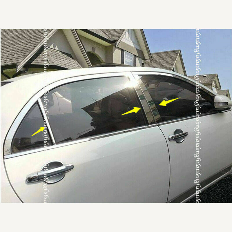Chrome Pillar Posts for Toyota for Corolla 2007-2013 6Pc Set Door Trim Cover Window
