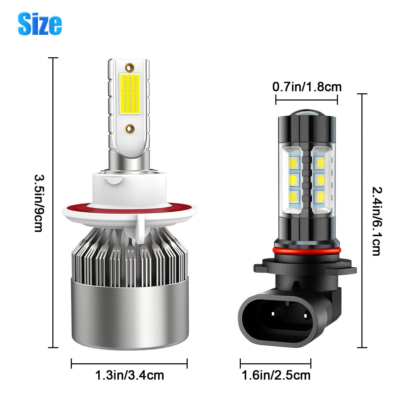 Fog Light + 8000K LED Headlight Hi/Lo For 2004-2014 for Ford F-250 4X Bulbs Combo