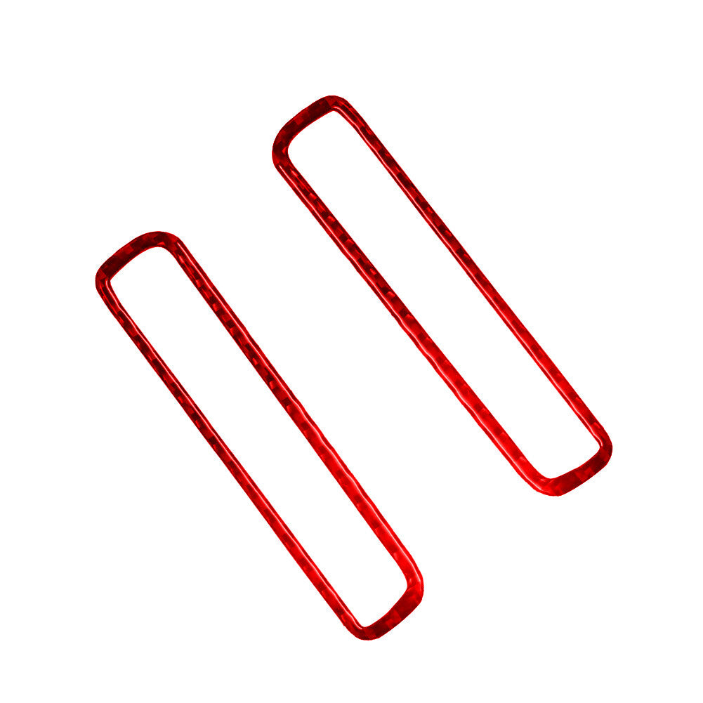 2X Red Carbon Fiber Vent Outlet Trim for Volkswagen for Passat 2006-11