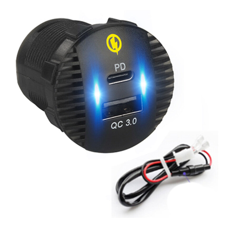 Dual Port Charger PD USB Power Adapter Charging Socket Outlet Car Accessories