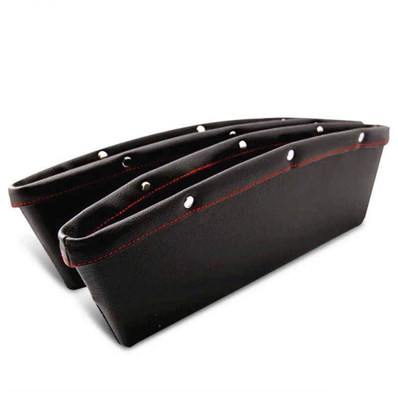 2x Black PU Leather Car for Seat Slit Gap Storage Organizer Pocket Filler Holder Bag