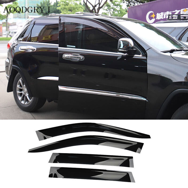 for Jeep Grand Cherokee 2011-2021 Black Window Visor Vent Sun Shade Rain Guard