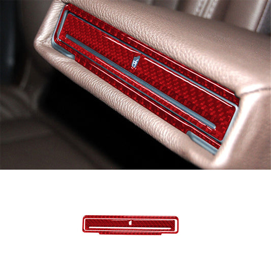 2Pcs Red Carbon Fiber Rear Armrest Cup Holder Cover Trim for Audi Q7 2007-2015