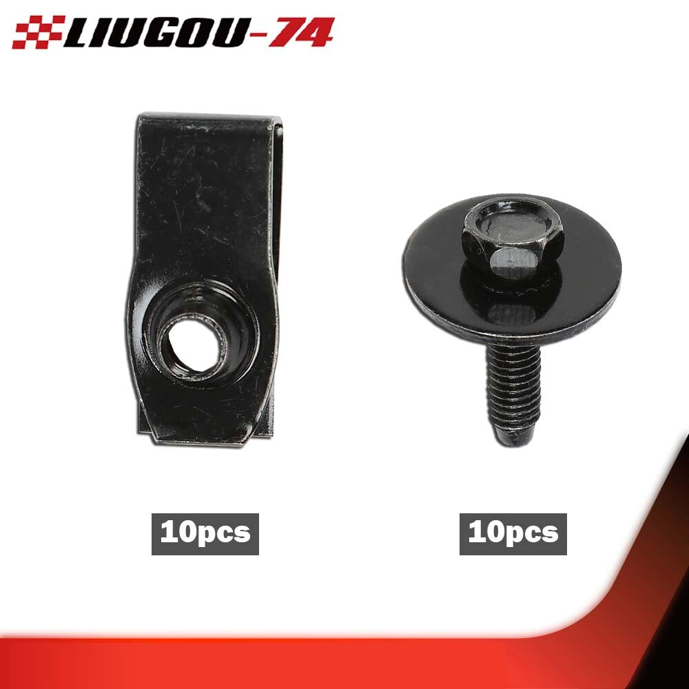Fits  for ford  truck body bolts and U-nut clips - M6 - 1.0 x 25 mm - 10 mm hexagonal - 20 pieces - Brand new