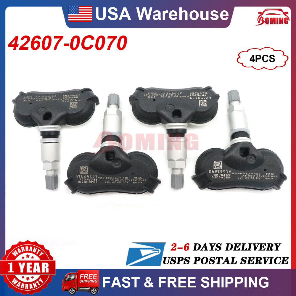 4. Tire Pressure Sensor TPMS 42607-0C070 for Toyota for Sienna Tundra Sequoia