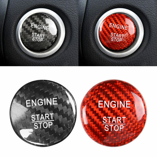 Carbon Fiber Style Engine Start Stop Button Trim Fit for Mercedes A B C E GLE GLC