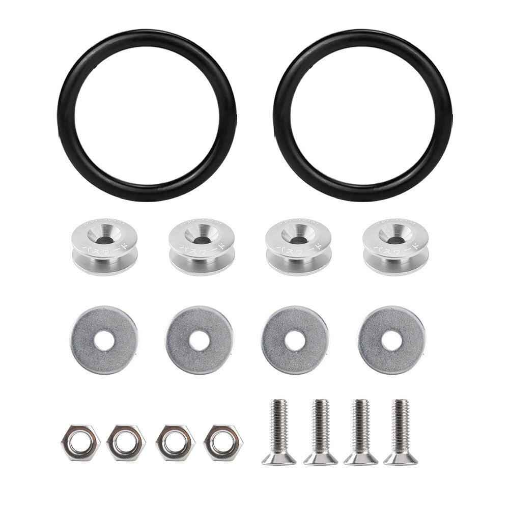 Universal quick-release front and rear bumper fasteners for car bumpers and trunks