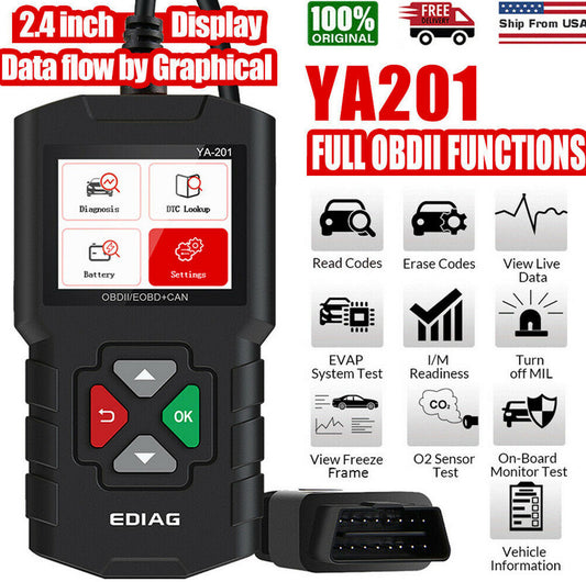 YA201 Diagnostic Tool OBD2 Scanner Code Reader for Checking Engine Faults, Suitable for Ferraris