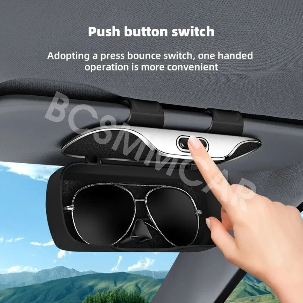 Car Sun Visor Eyeglasses Storage Box Eyeglass Case Sunglasses Holder Support