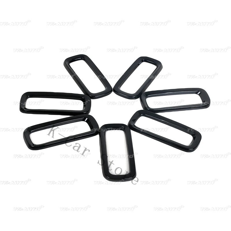 black ABS Front Grille Grill Frame Trim Covers Fit for Jeep Renegade 2015-2018