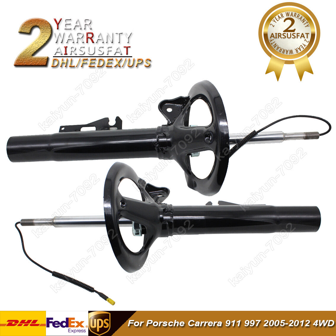 Pair Front Air Suspension Shock Strut for Porsche Carrera 911 997 4WD 22147554