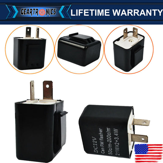 2x Adjustable LED Flasher Relay Turn Signal Blinker Light for Motorcycle 12V US