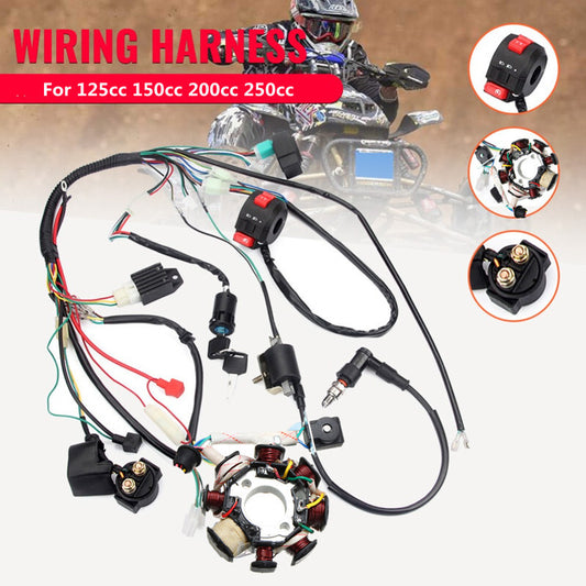 Motorcycle ATV CDI Ignition Wire Harness Assembly Control For 125 150 200 250cc