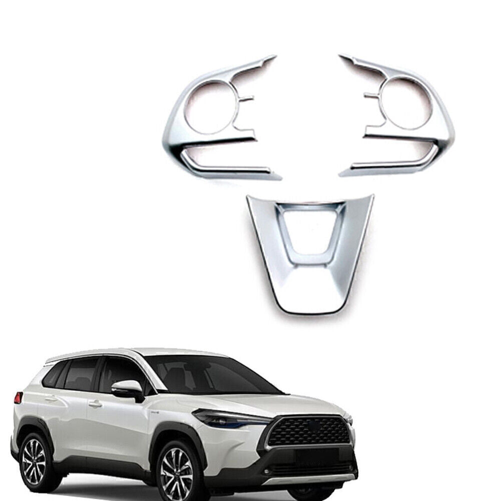 3 st¨¹cke Auto Lenkrad Trim Abdeckrahmen F¨¹r for Toyota for Corolla 2019-24 Matt Silber
