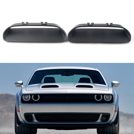 Hood Bezels Left and Right Trim Case Black for Dodge for Challenger Redeye 2019-2020