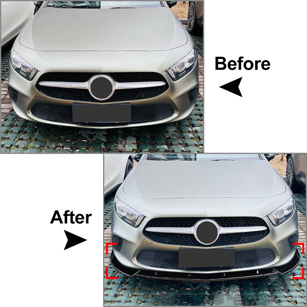 Front Bumper Spoiler Splitter Lip for Mercedes-Benz A-Class W177 V177 2018-22