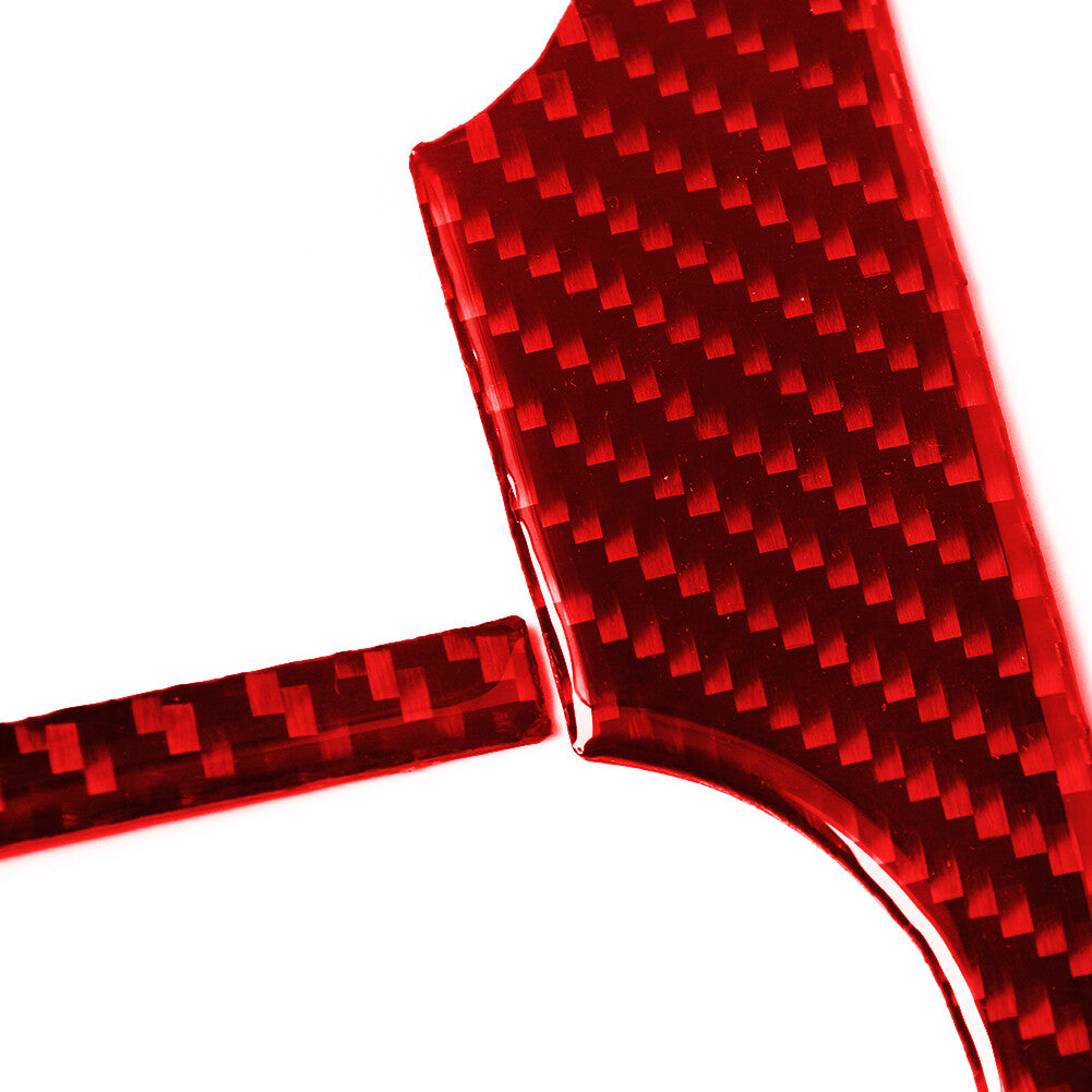 5x Red Carbon Fiber CD Control Panel Cover Trim TypeB for Chrysler 300 2005-2007